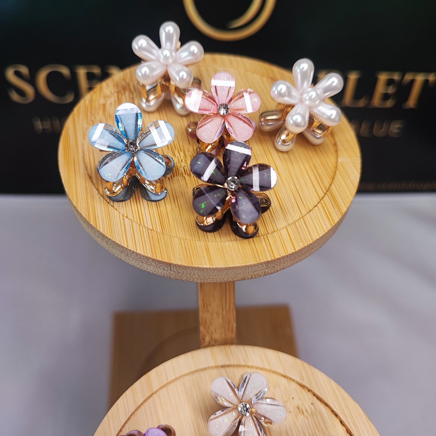 12 Pieces Metal Flower Hair Clip