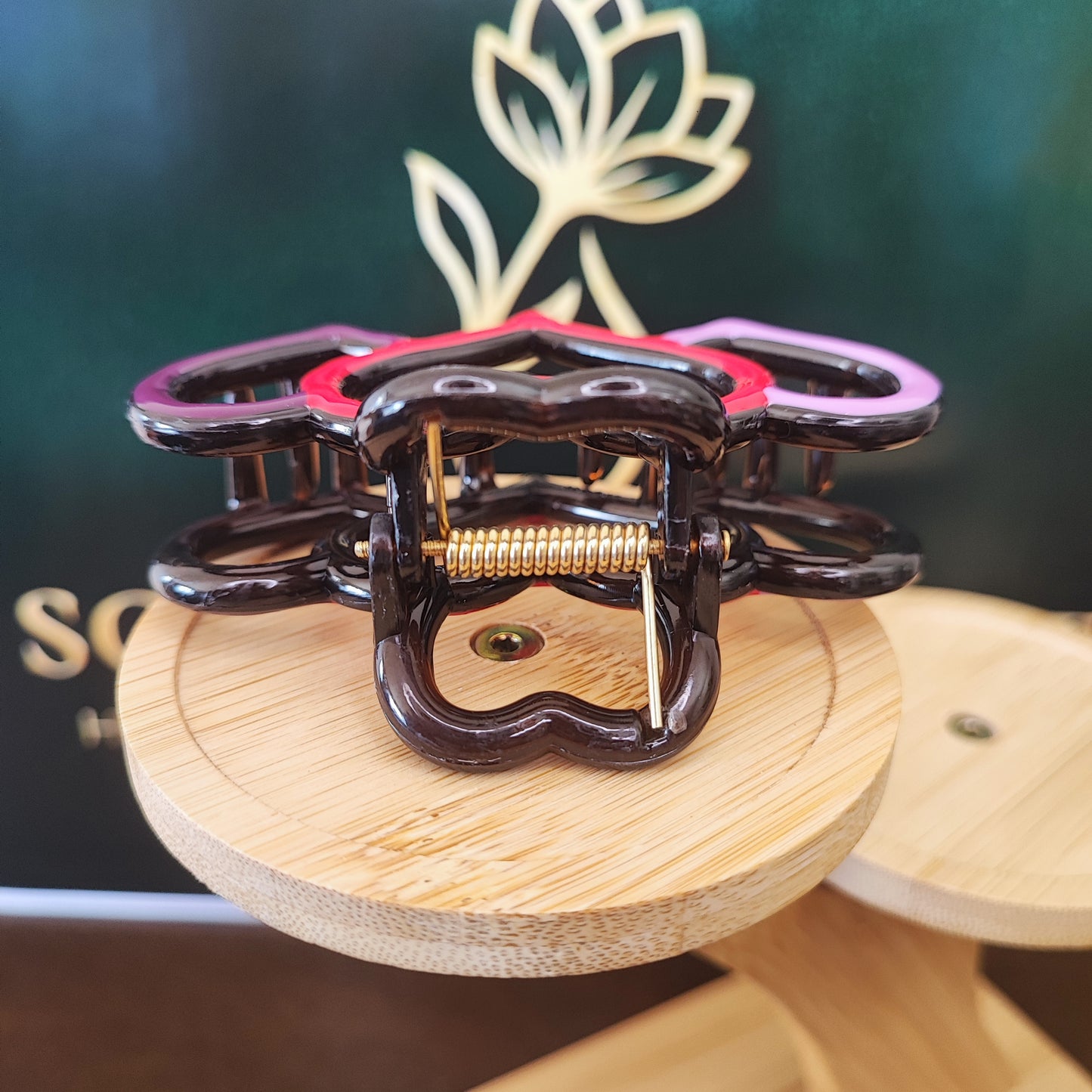 Triple Heart Hair Claw Clip