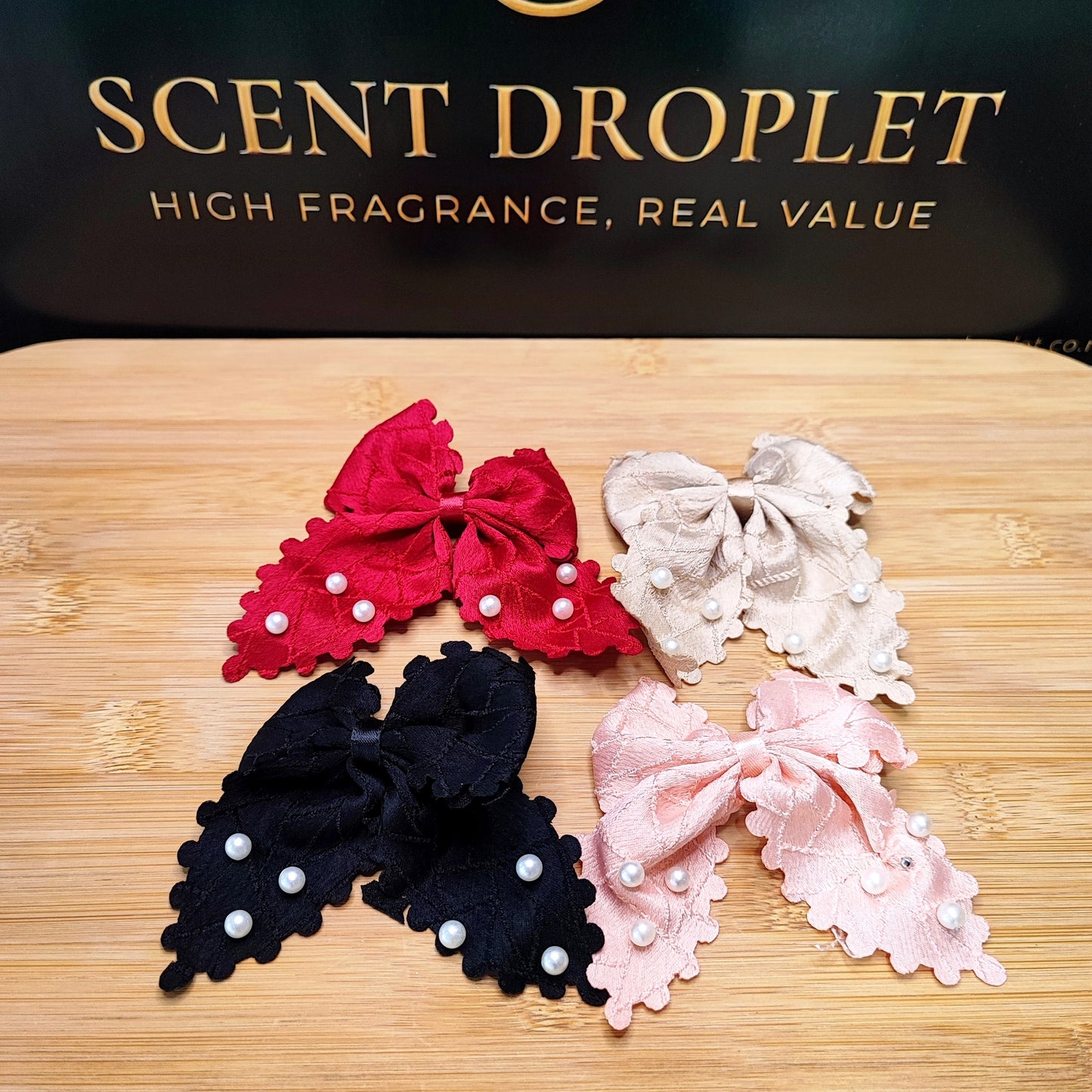 4 Pieces Bow Clips with Pearl