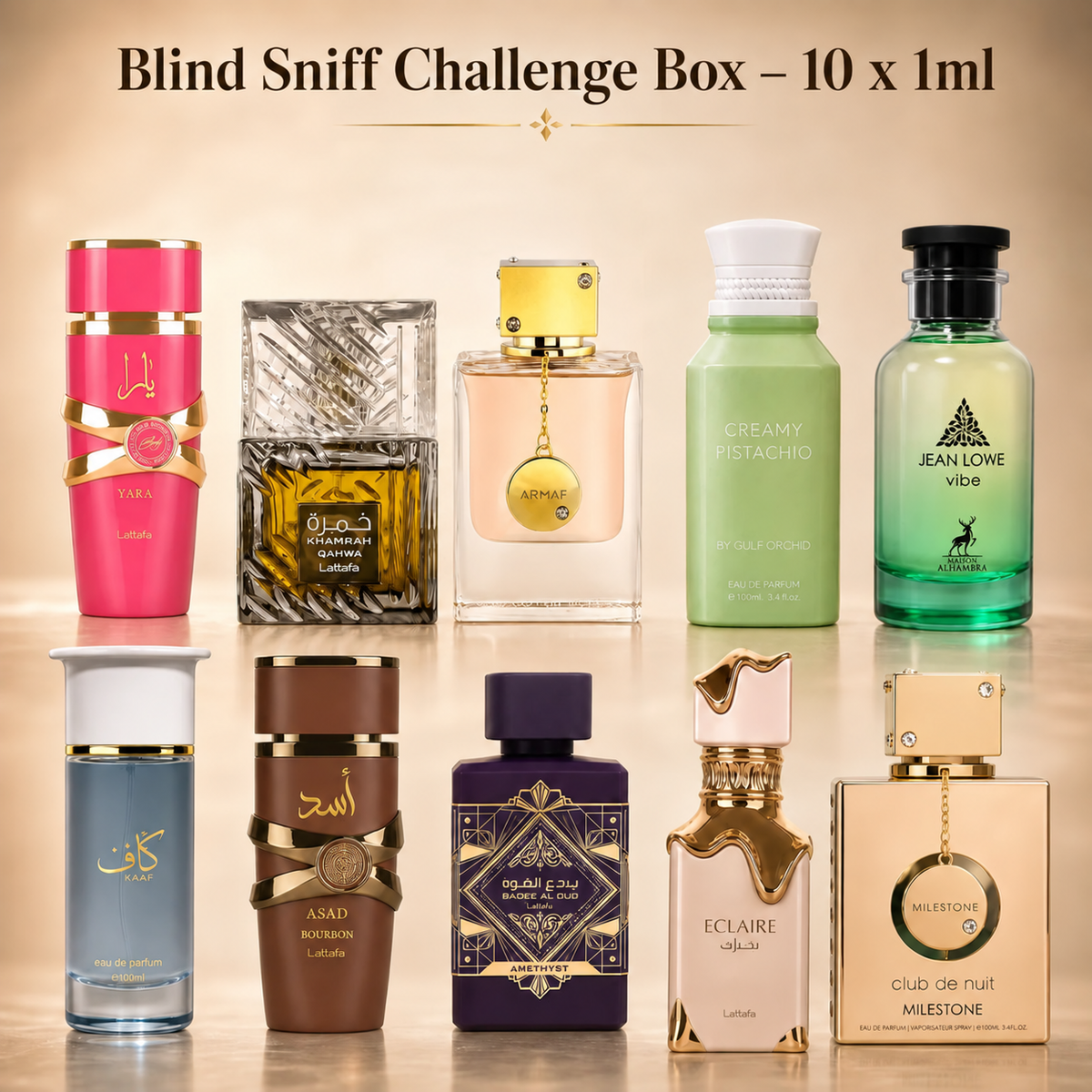 Blind Sniff Challenge Box – 10 x 1ml Perfume Decant