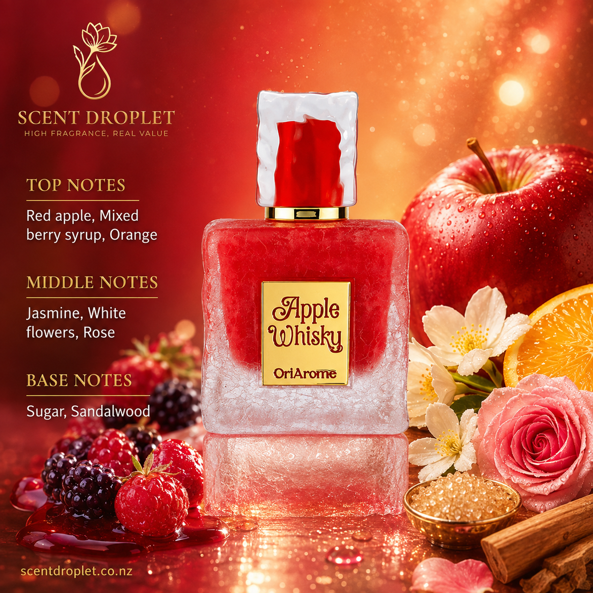 Apple Whisky by Shaikh Saeed Eau de Parfum decant bottle with notes