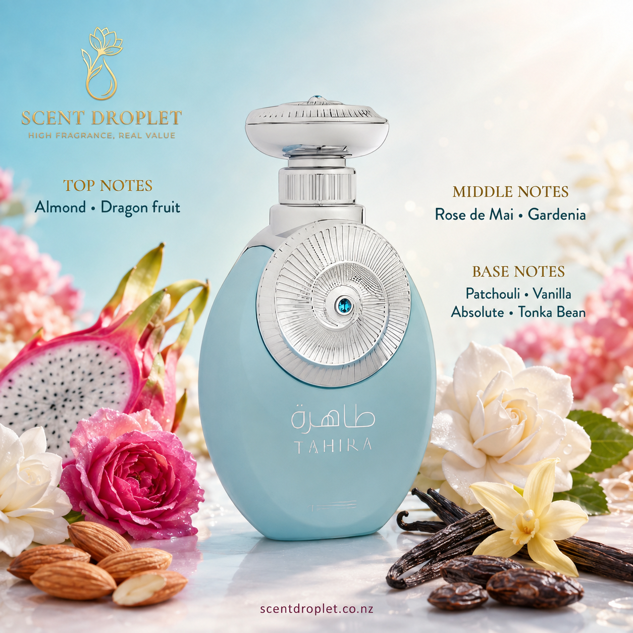 Tahira by Riiffs Extrait de Parfum decant bottle with notes
