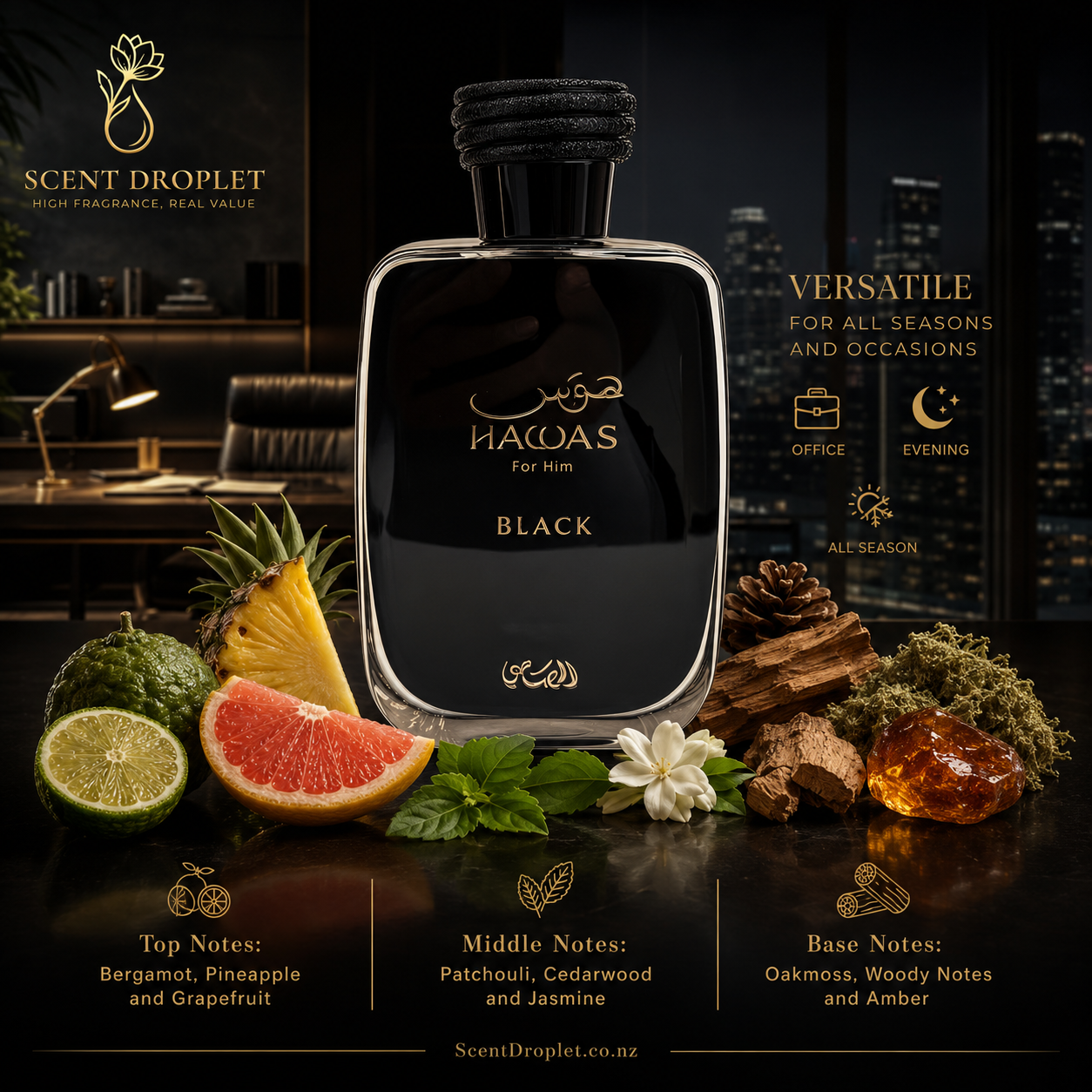Hawas Black by Rasasi Eau de Parfum (Decant)