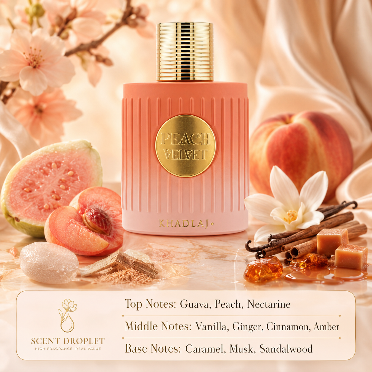 Peach Velvet Extrait by Khadlaj (Decant)
