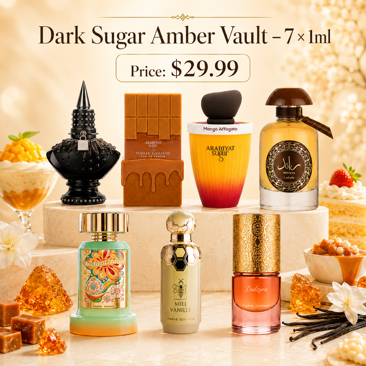 Dark Sugar Amber Vault – 7 × 1ml Perfume Decant Set