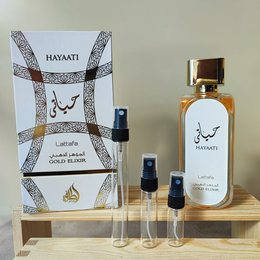 Hayaati Gold Elixir EDP by Lattafa (Decant)
