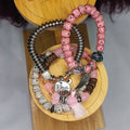 Pink and Silver Love Bracelet Set