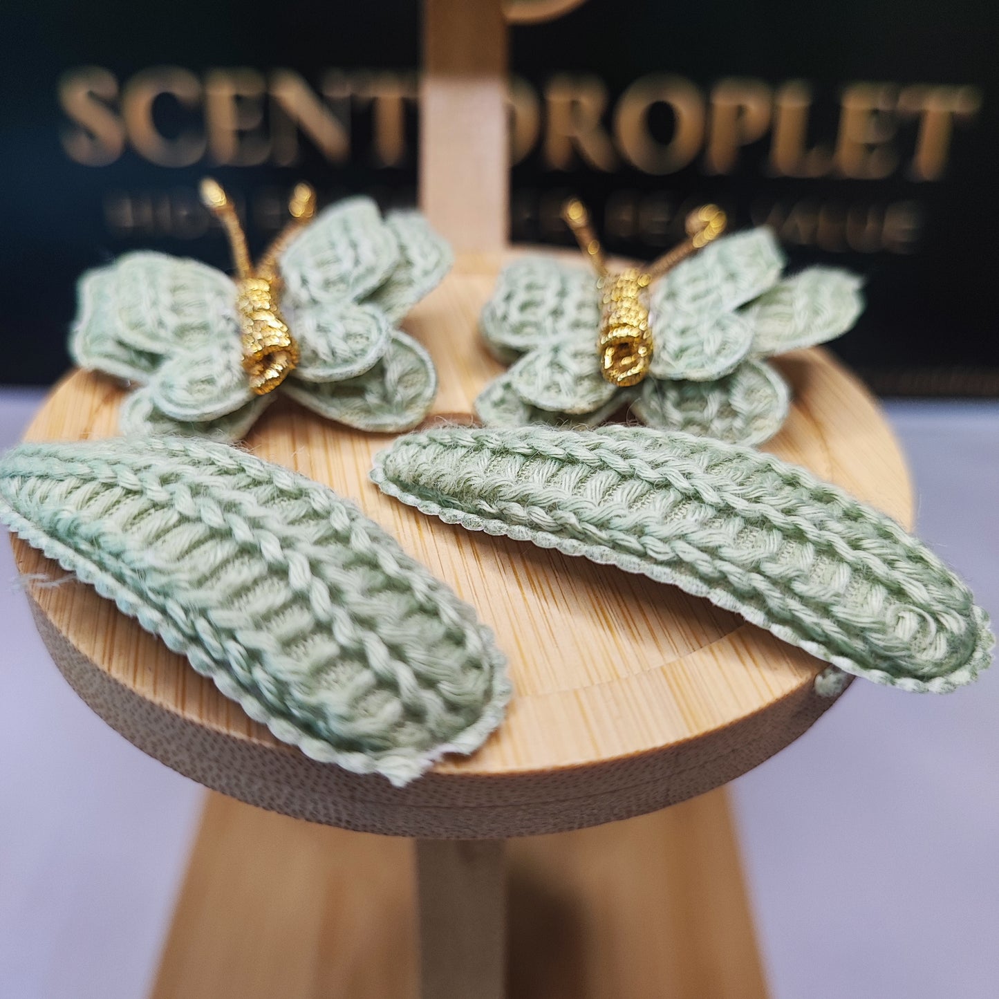 4 Piece Crochet Butterfly Hair Clip Set