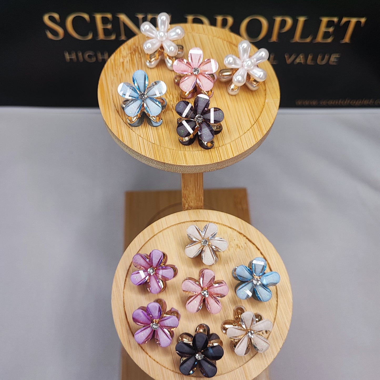 12 Pieces Metal Flower Hair Clip