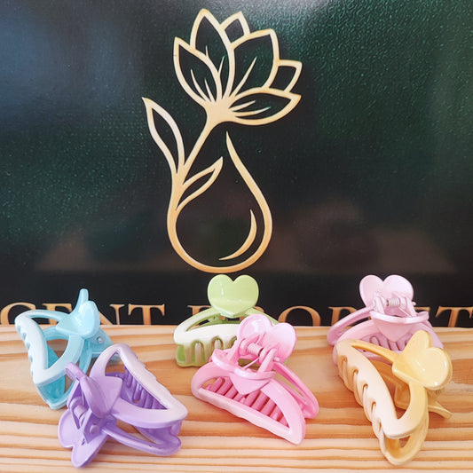 6 Pieces Pastel Hair Claw Clips Set