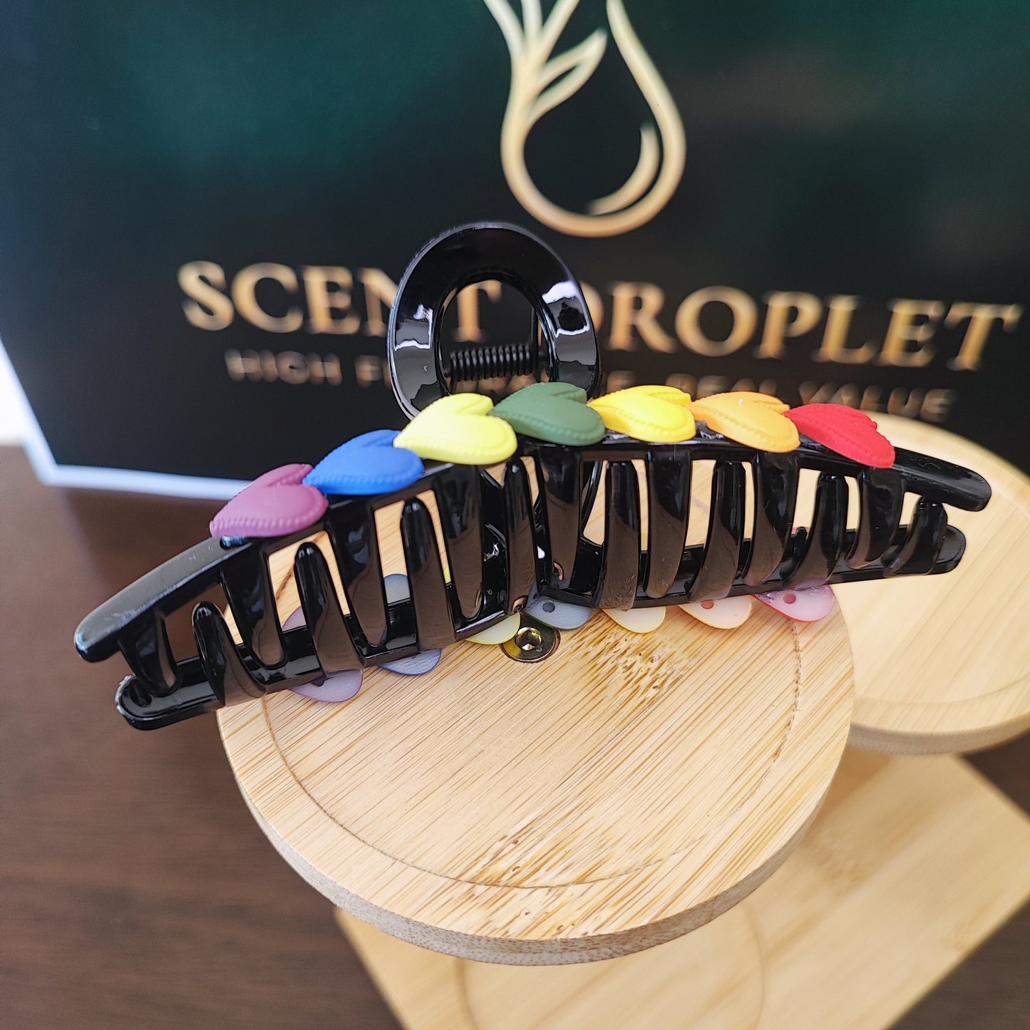 Hair Clip - Rainbow Hearts