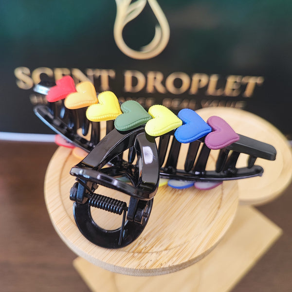 Hair Clip - Rainbow Hearts