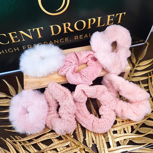 7 Pieces Ultra Soft Scrunchies - Baby Pink Color