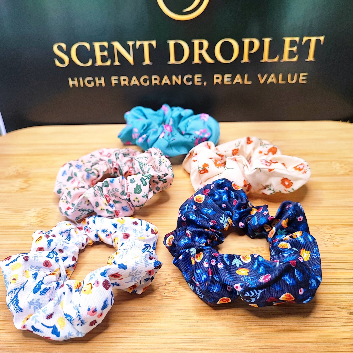5 Pieces Floral Scrunchies