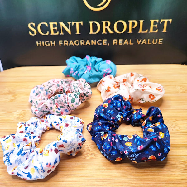 5 Pieces Floral Scrunchies