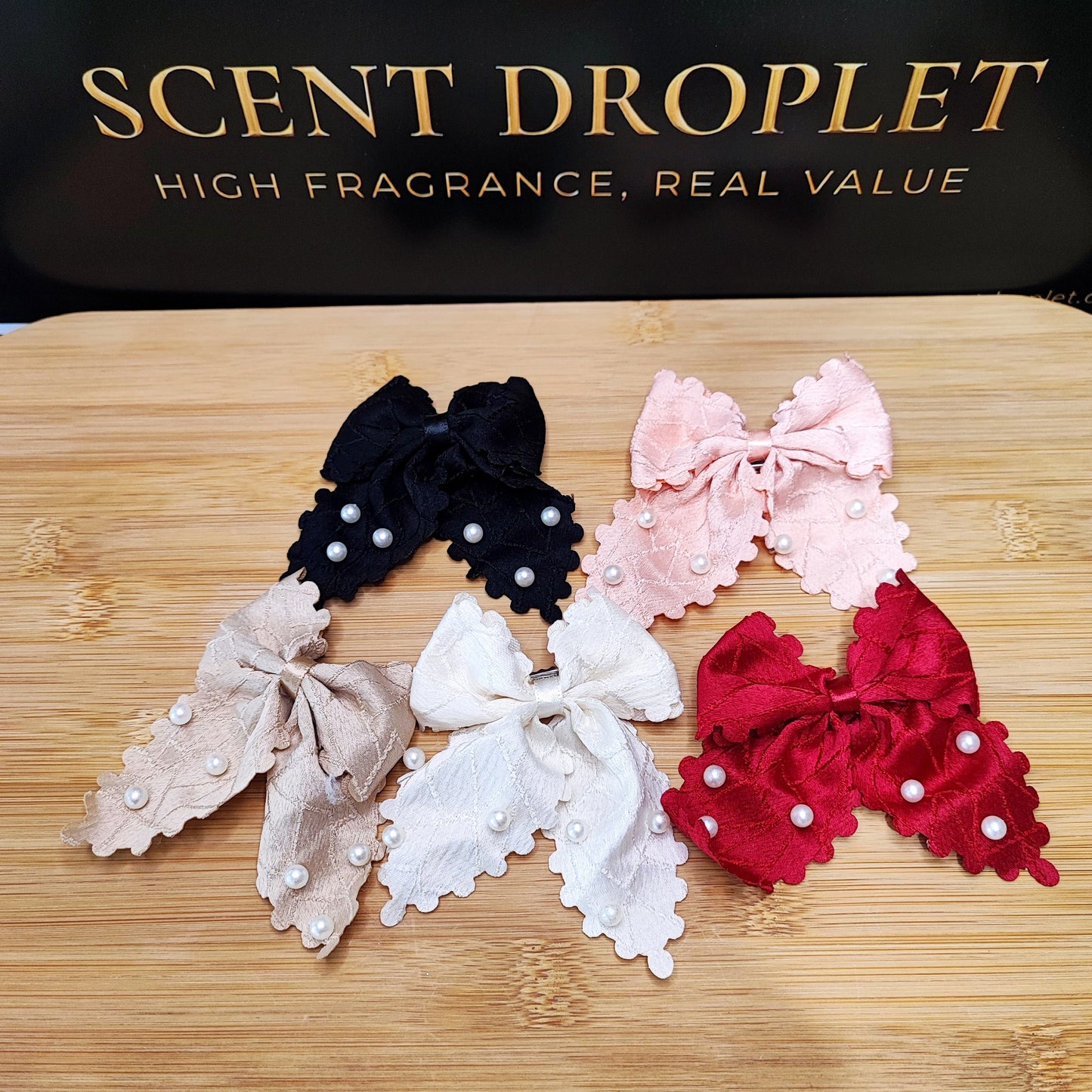 5 Pieces Bow Clip with Pearl