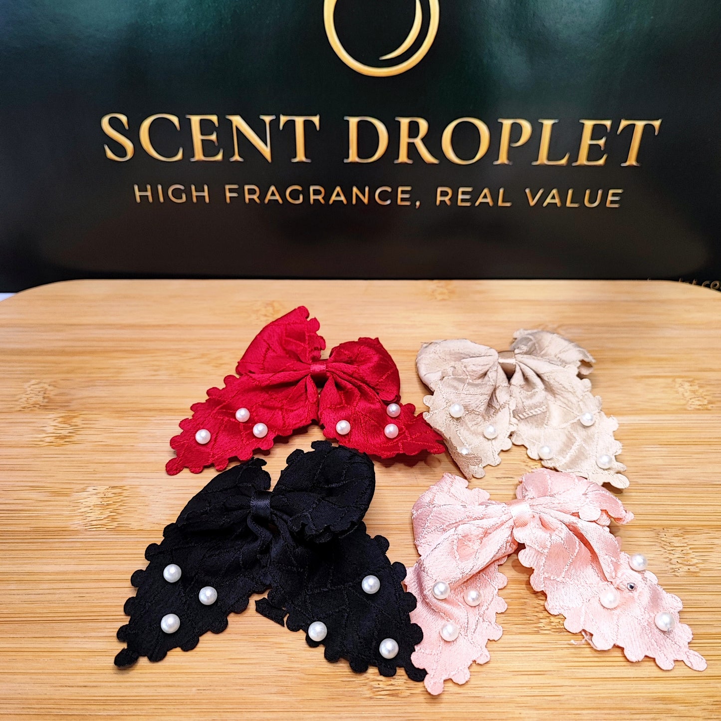 4 Pieces Bow Clips with Pearl