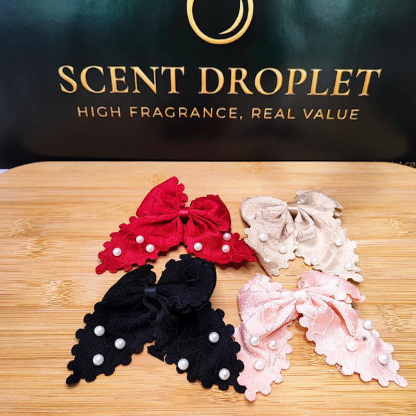 4 Pieces Bow Clips with Pearl