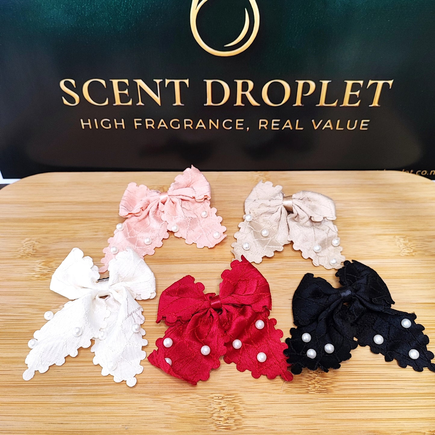 5 Pieces Bow Clip with Pearl