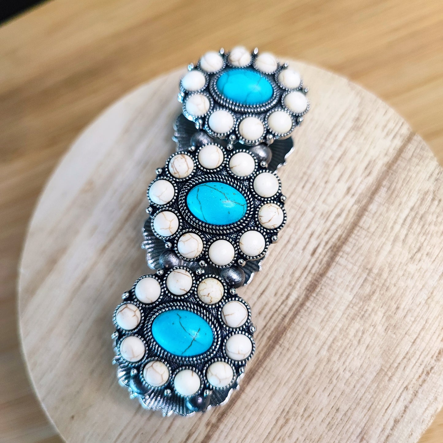 Boho Chic Turquoise Beaded Stretch Bracelet (See Video)