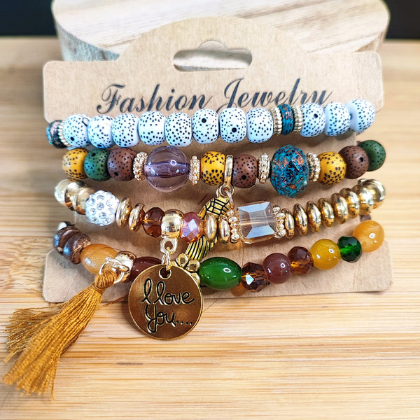 Multilayer Beaded Bracelet Set