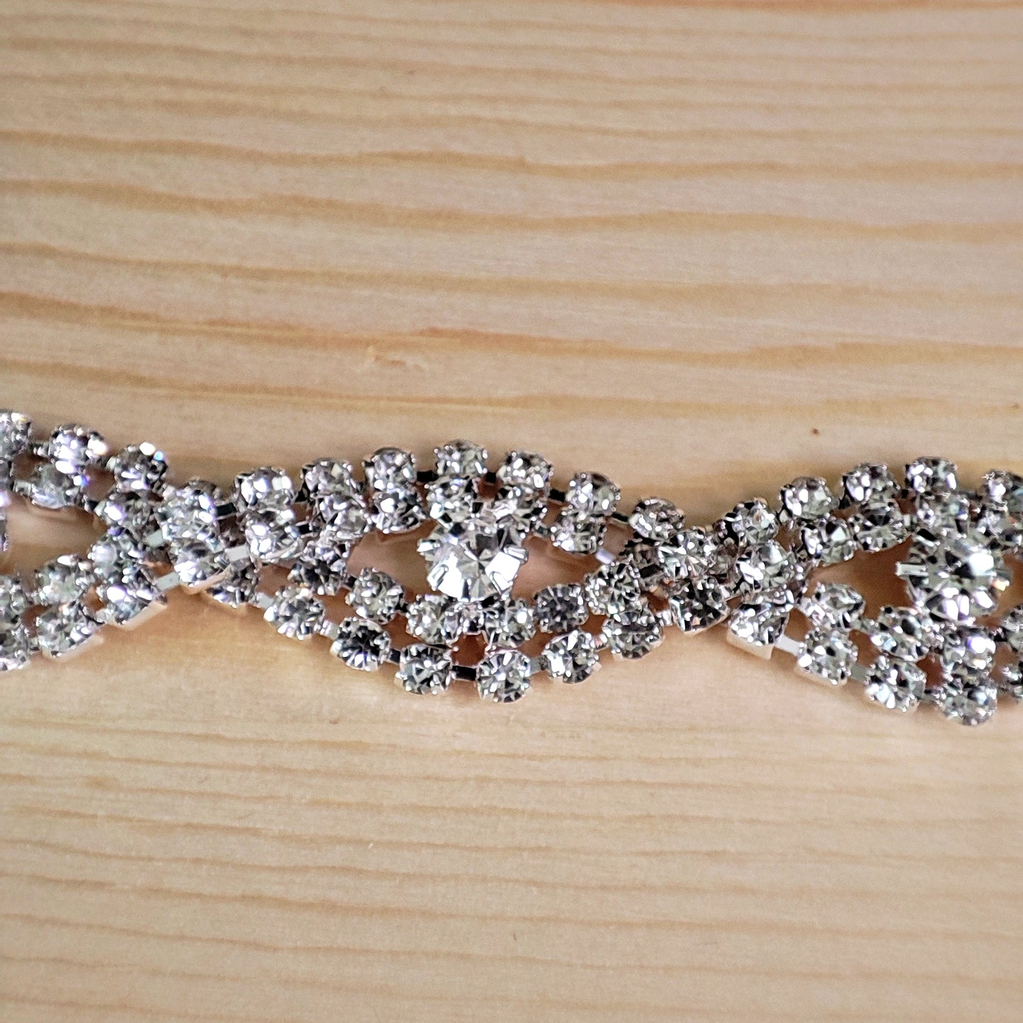 Silver Twisted Rhinestone Tennis Bracelet