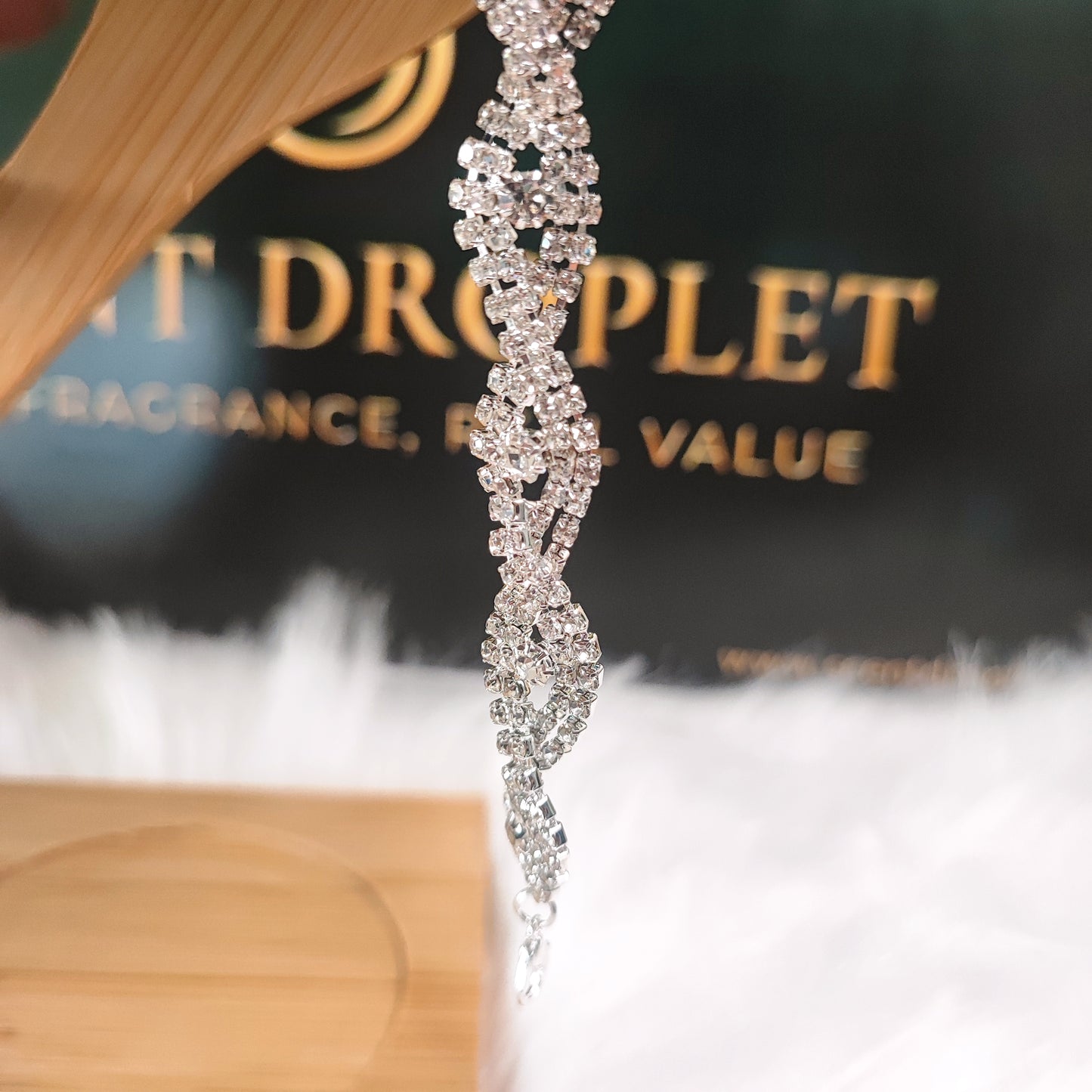Silver Twisted Rhinestone Tennis Bracelet