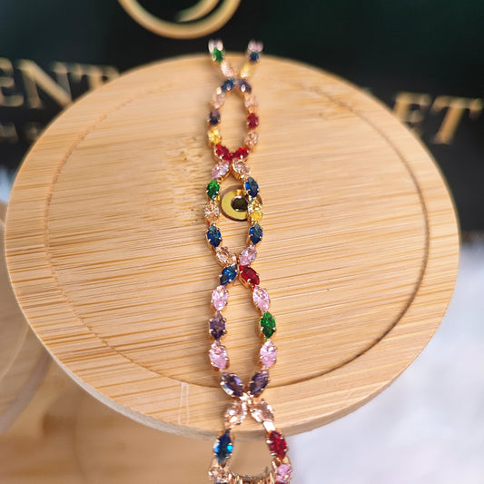 Multicolour infinity bracelet