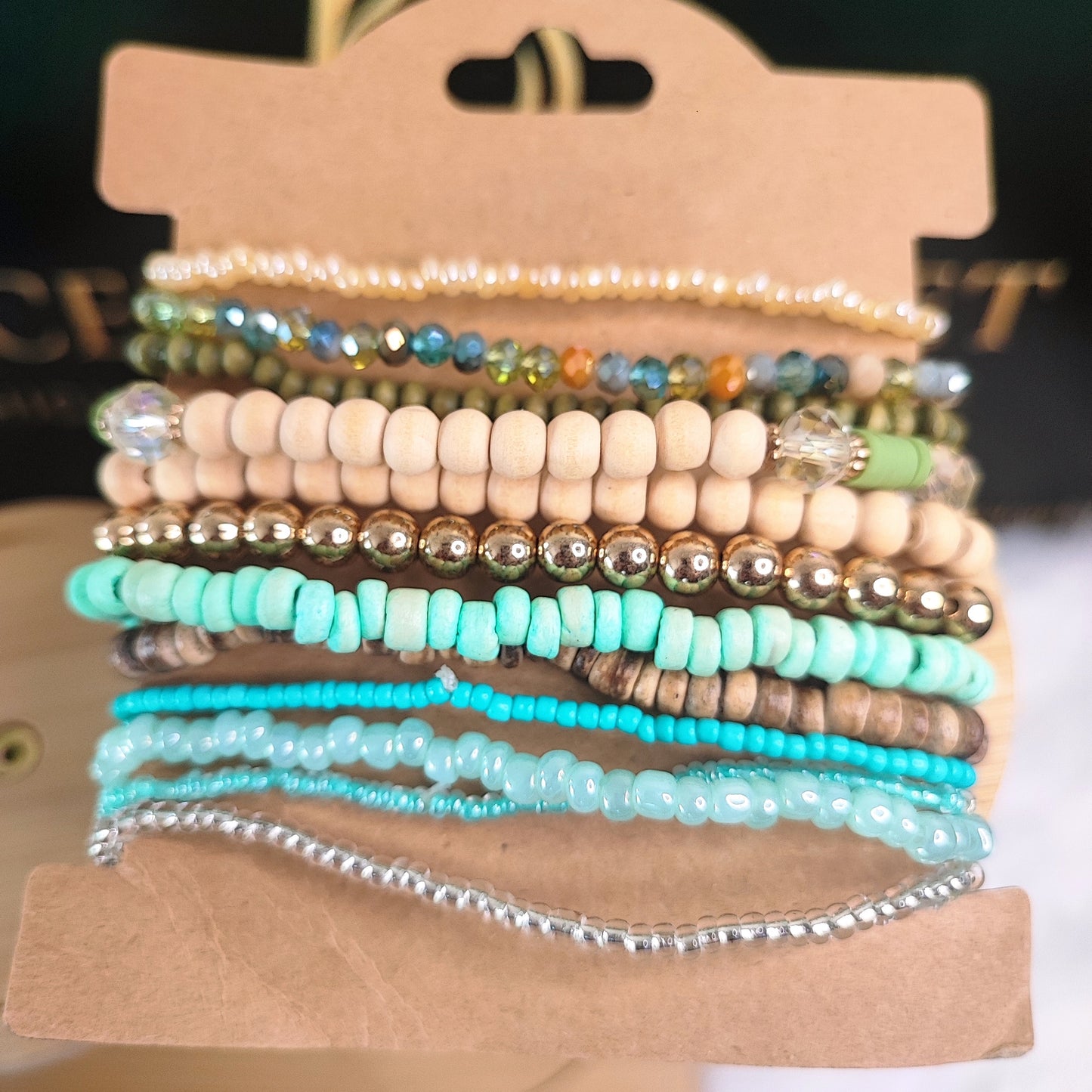 Boho Beaded Bracelet Stack Set