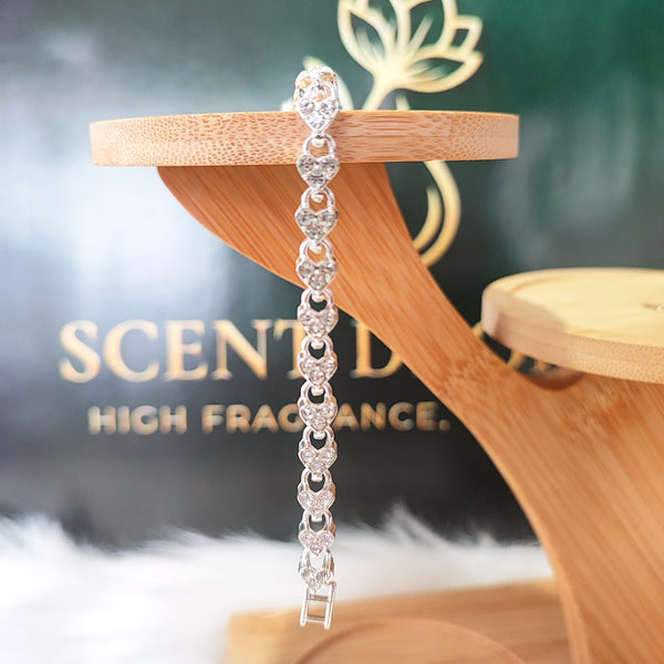 Crystal Heart Link Bracelet