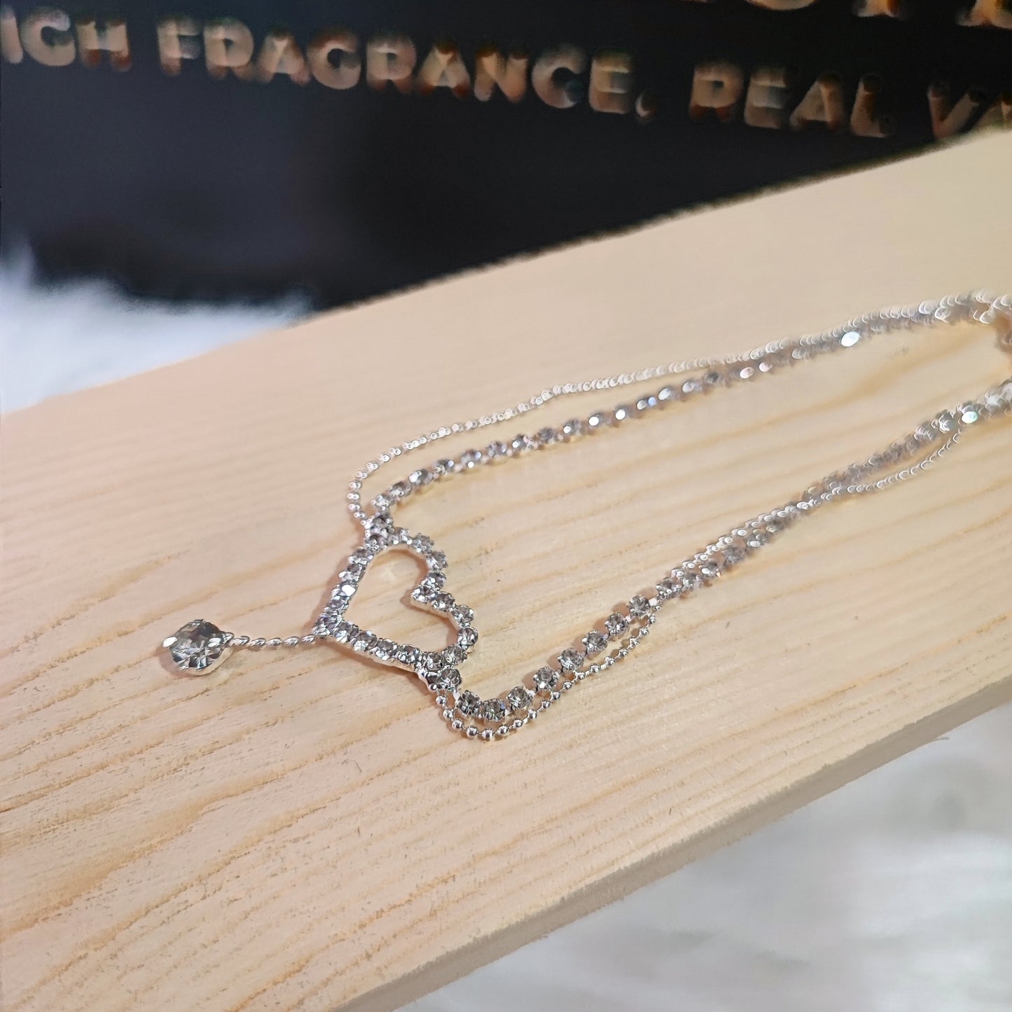 Double Chain Crystal Heart Anklet