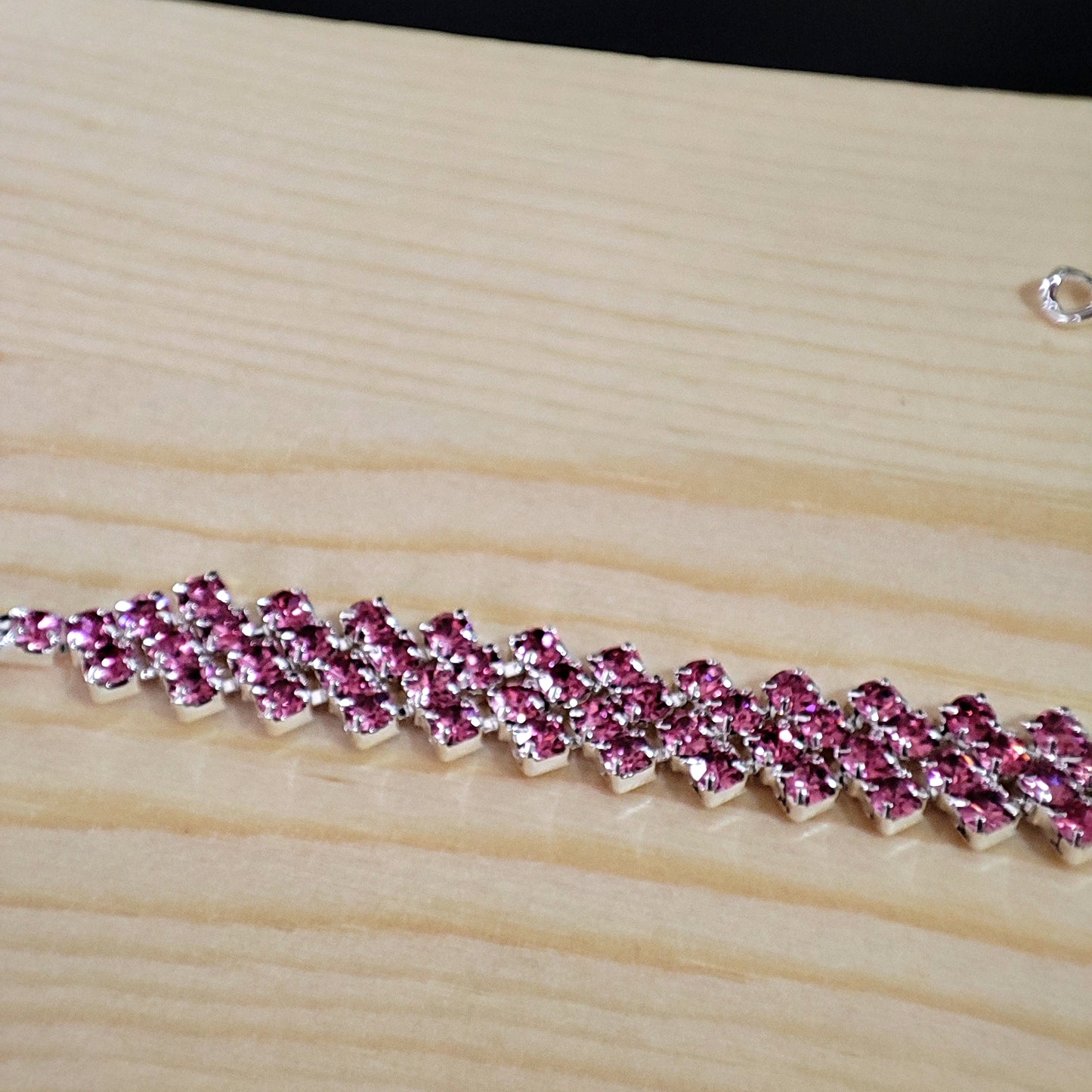 Pink Crystal Rhinestone Bracelet