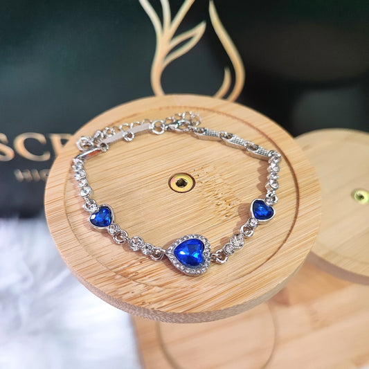Blue Heart Crystal Bracelet