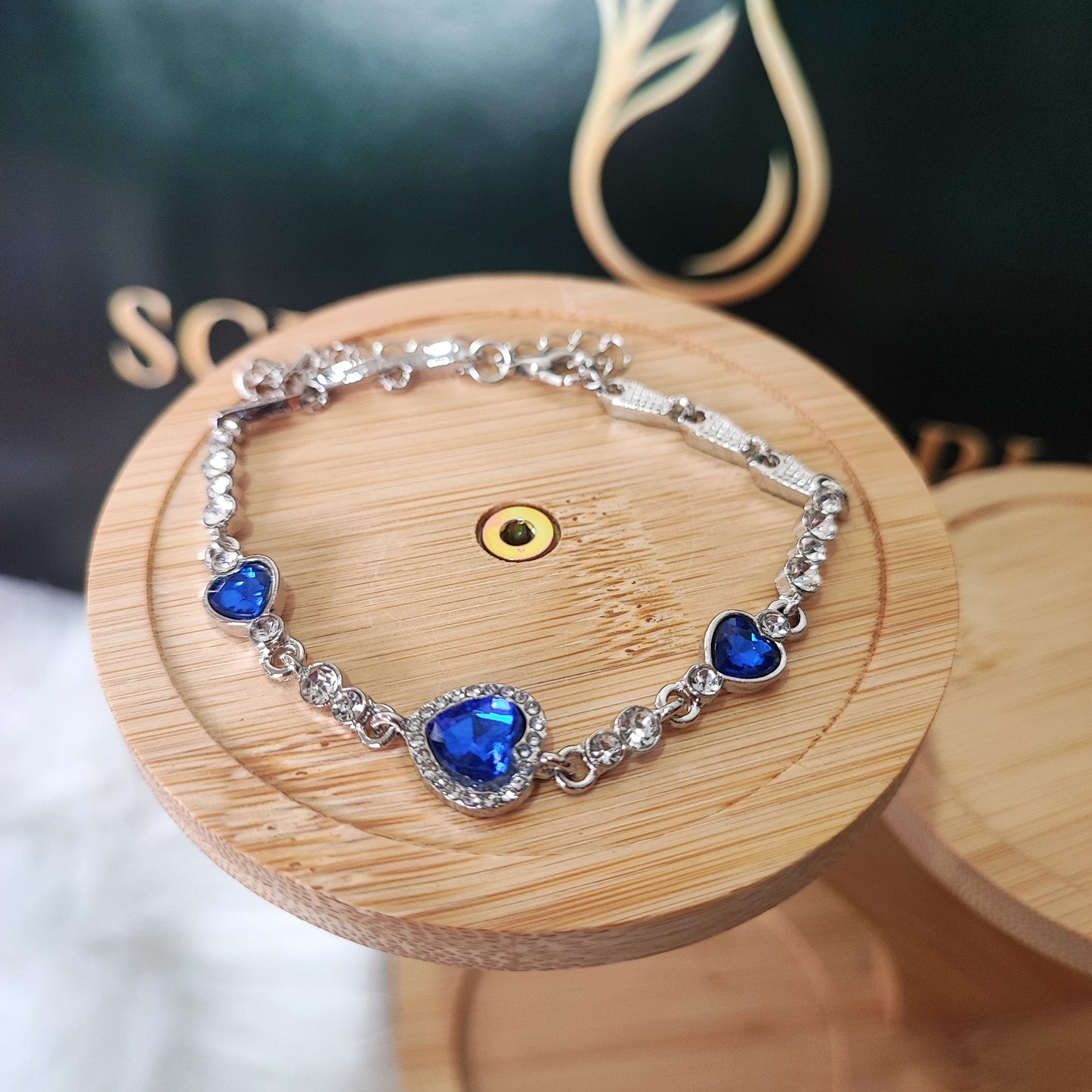 Blue Heart Crystal Bracelet