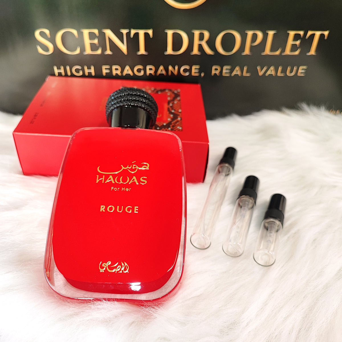 Hawas Rouge by Rasasi Eau de Parfum for Women (Decant)