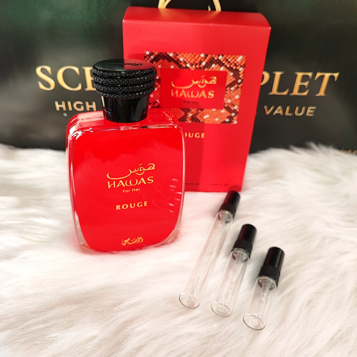 Hawas Rouge by Rasasi Eau de Parfum for Women (Decant)