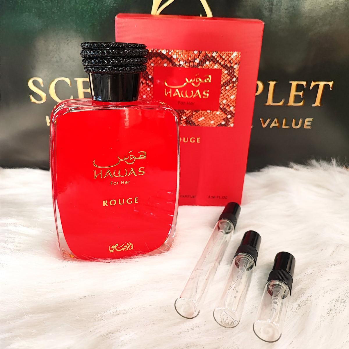 Hawas Rouge by Rasasi Eau de Parfum for Women (Decant)