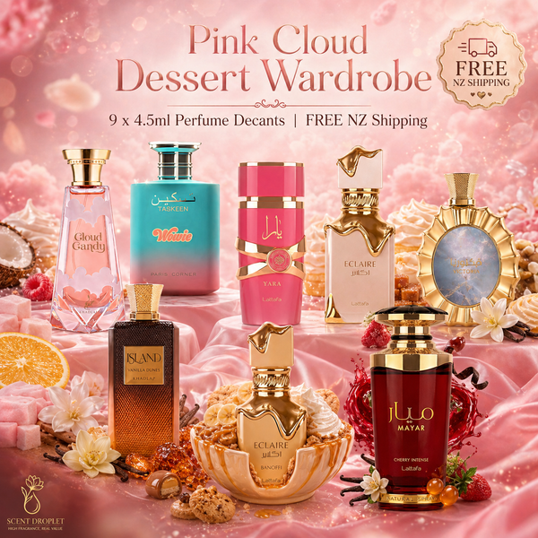 Pink Cloud Dessert Wardrobe | 9 x 4.5ml Perfume Decants | FREE NZ Shipping