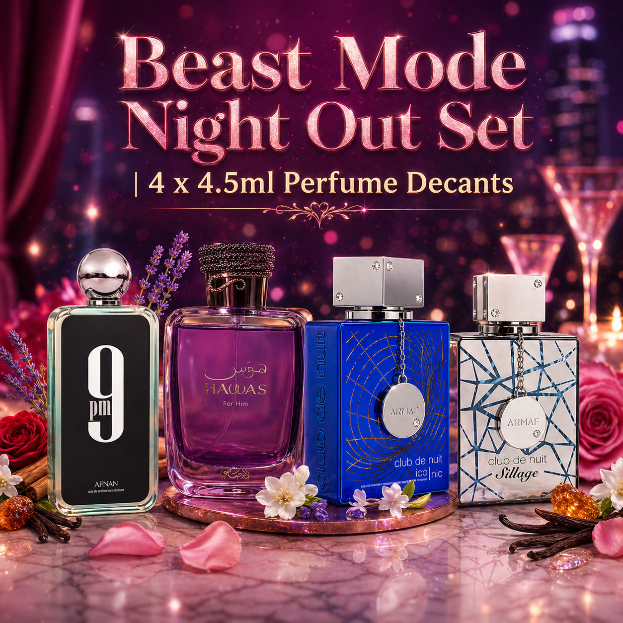 Beast Mode Night Out Set | 4 x 4.5ml Perfume Decants