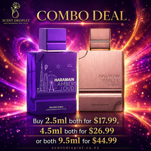 Al Haramain Amber Oud Duo Combo – Tobacco Edition & Imagine Dubai (Decants)