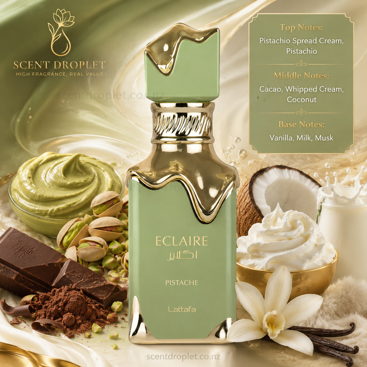 Eclaire Pistache by Lattafa Eau de Parfum (Decant)