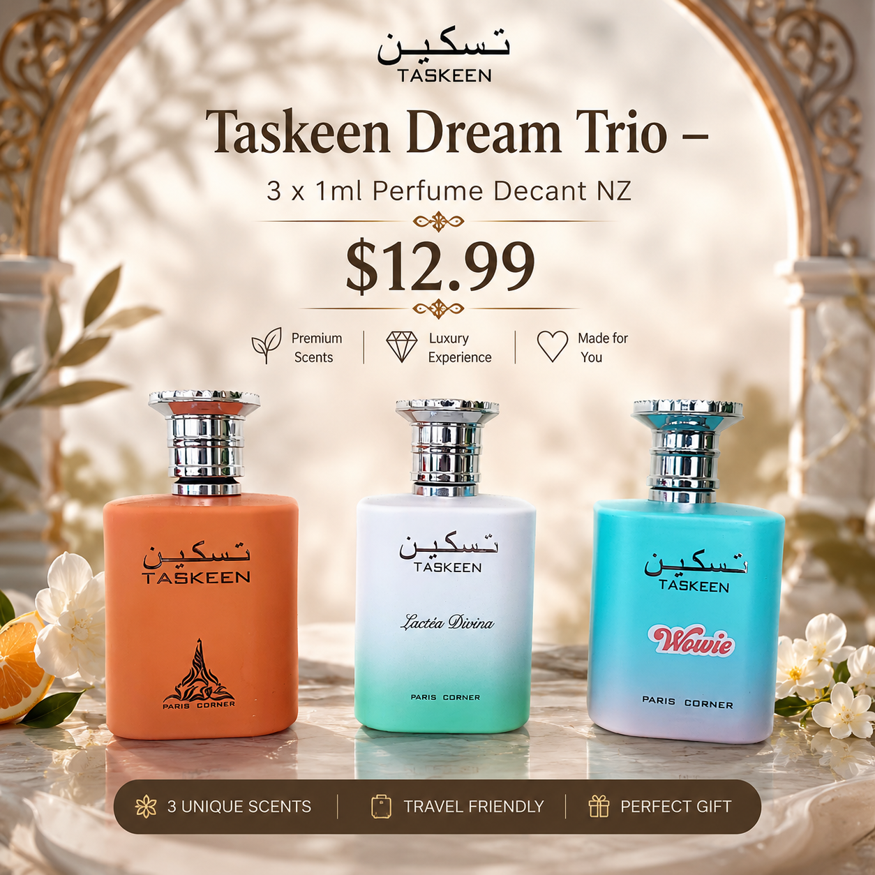 Taskeen Dream Trio – 3 x 1ml Perfume Decant NZ