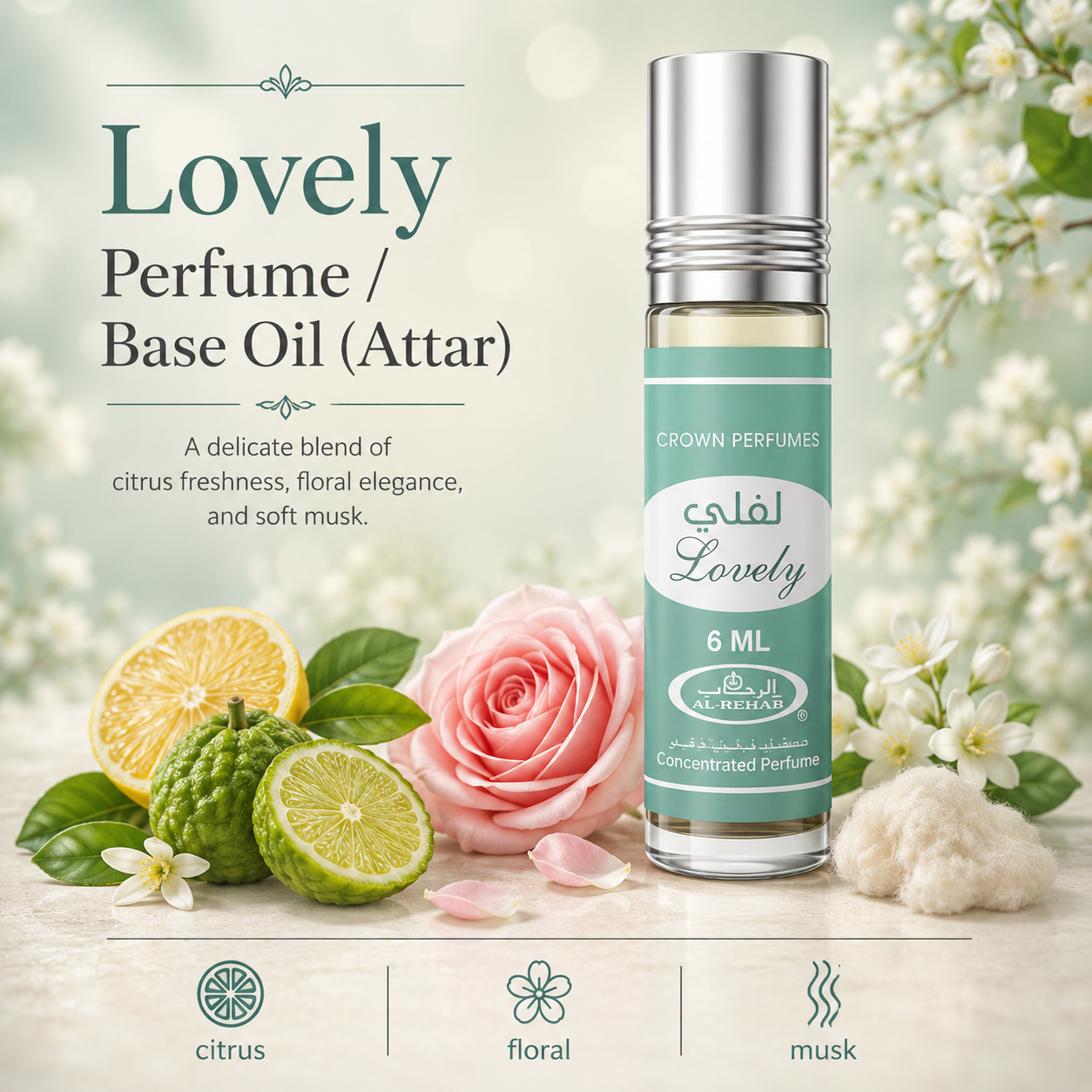 Lovely by Al Rehab Perfume Oil / Base Oil 6ml