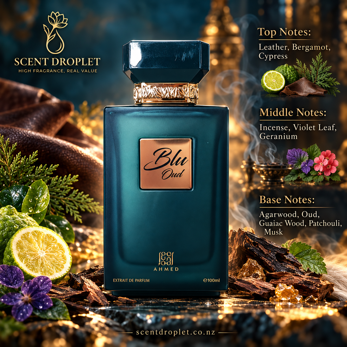 Blu Oud by Ahmed Al Maghribi Extrait (Decant)