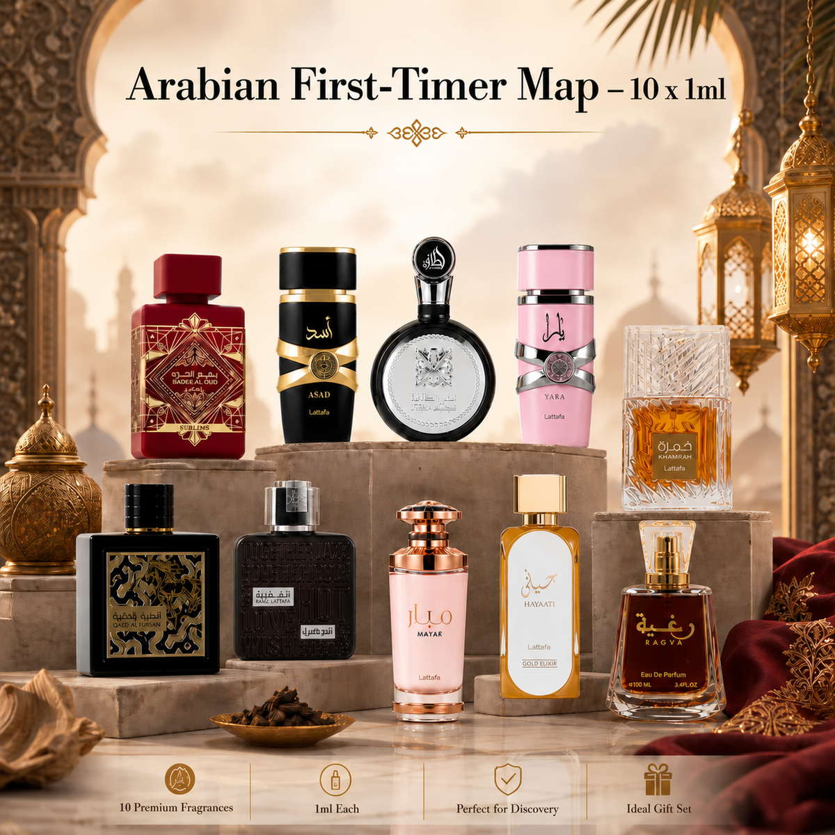 Arabian First-Timer Map – 10 x 1ml Perfume Decant