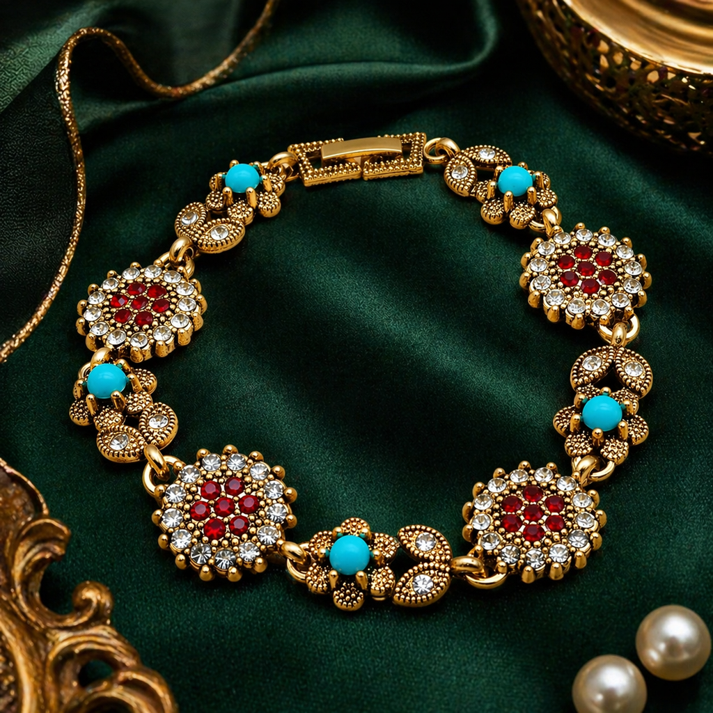 Bohemian Floral Link Bracelet