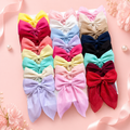 Bow Hair Clips - 10pc Shimmer Solid Colours