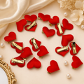 Mini Red Heart Hair Clips - 20pc Set