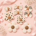 Korean Style Bow & Flower Hair Ties - 10pc Kids Set