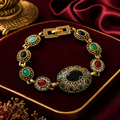 Bohemian Antique Gold Multi-Stone Statement Bracelet